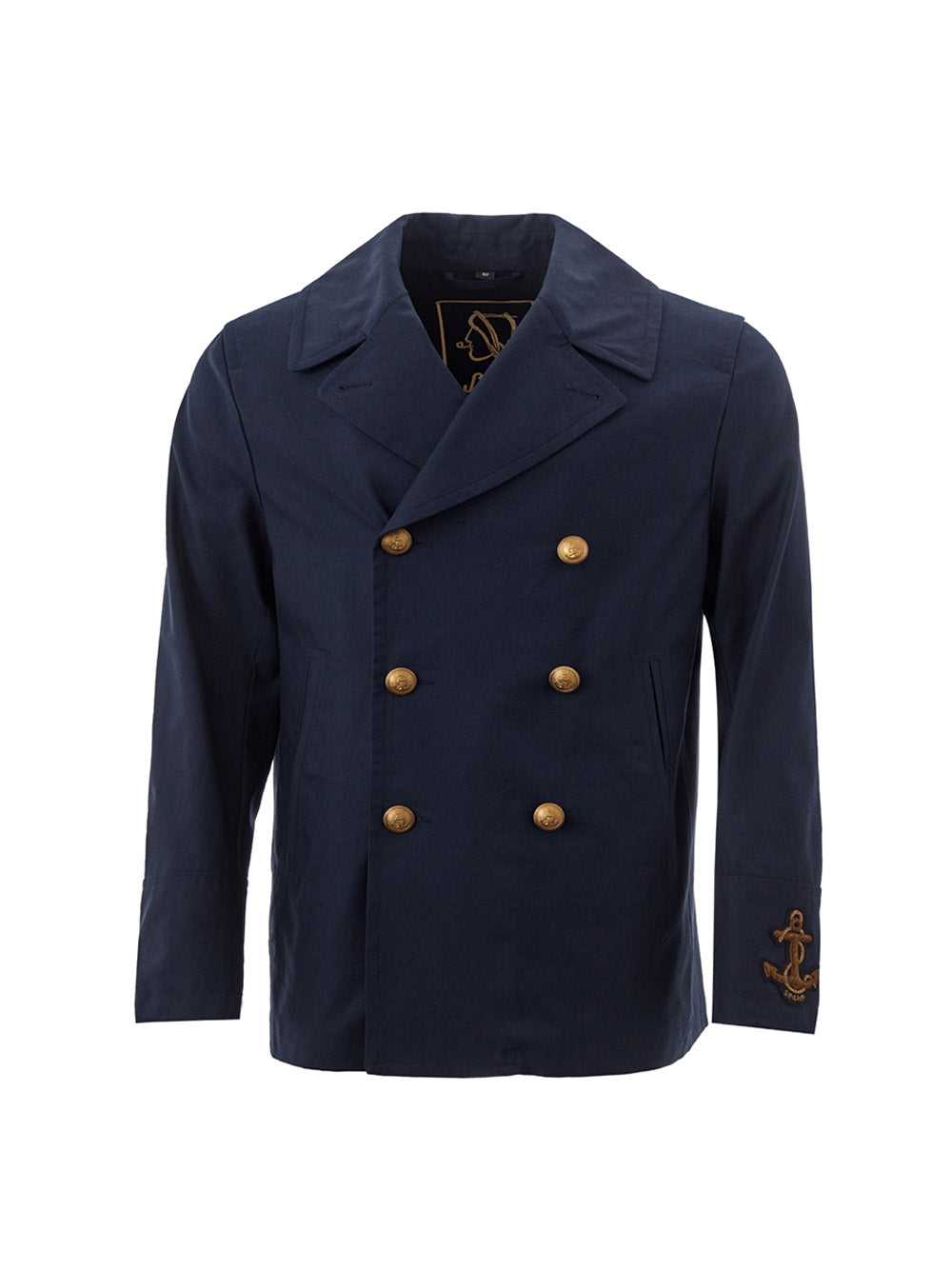 Sealup Elegant Double Breasted Blue Cotton Jacket