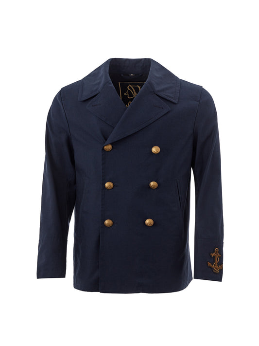 Sealup Elegant Double Breasted Blue Cotton Jacket