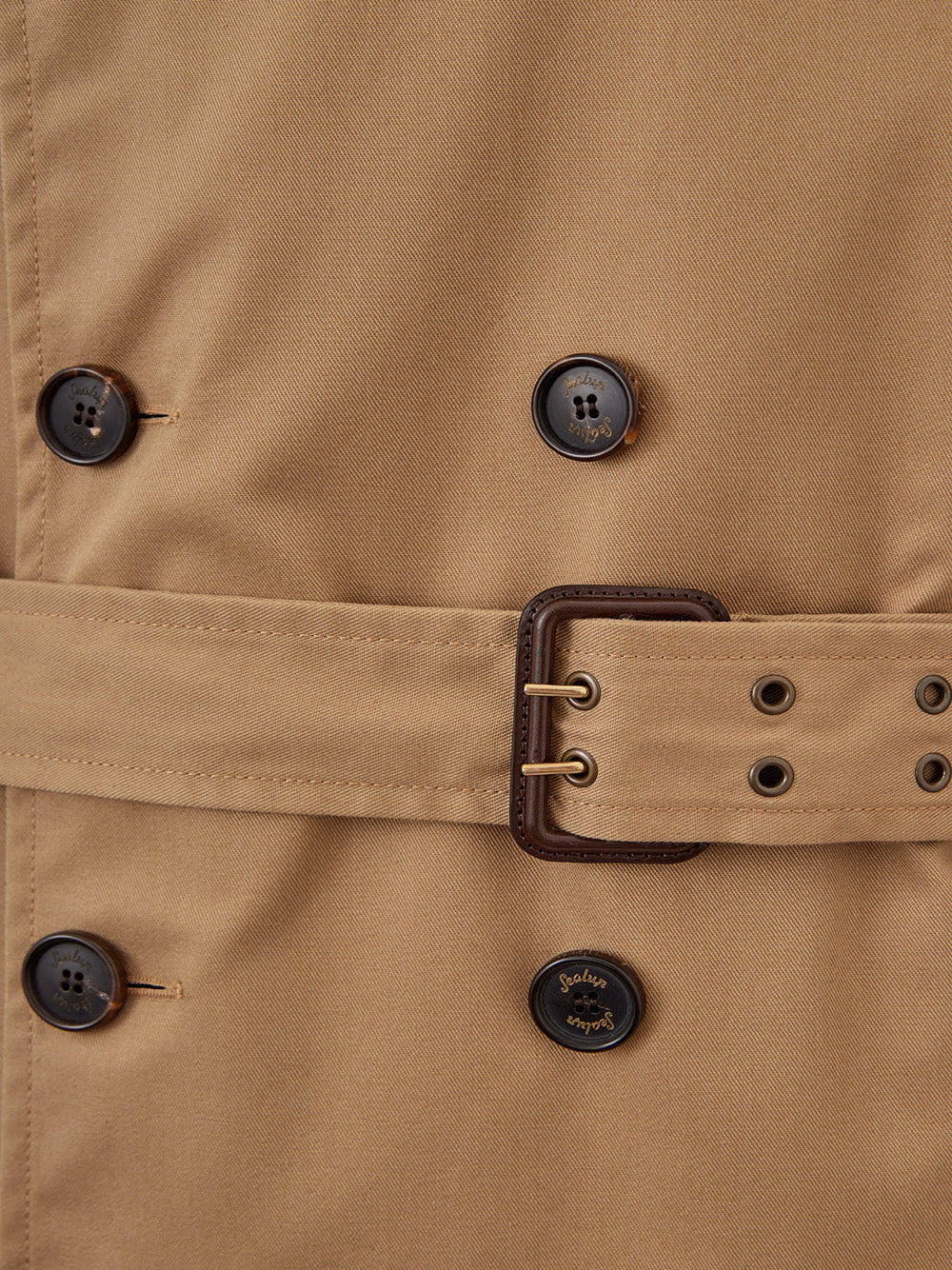 Sealup Classic Double Breasted Trench in Beige