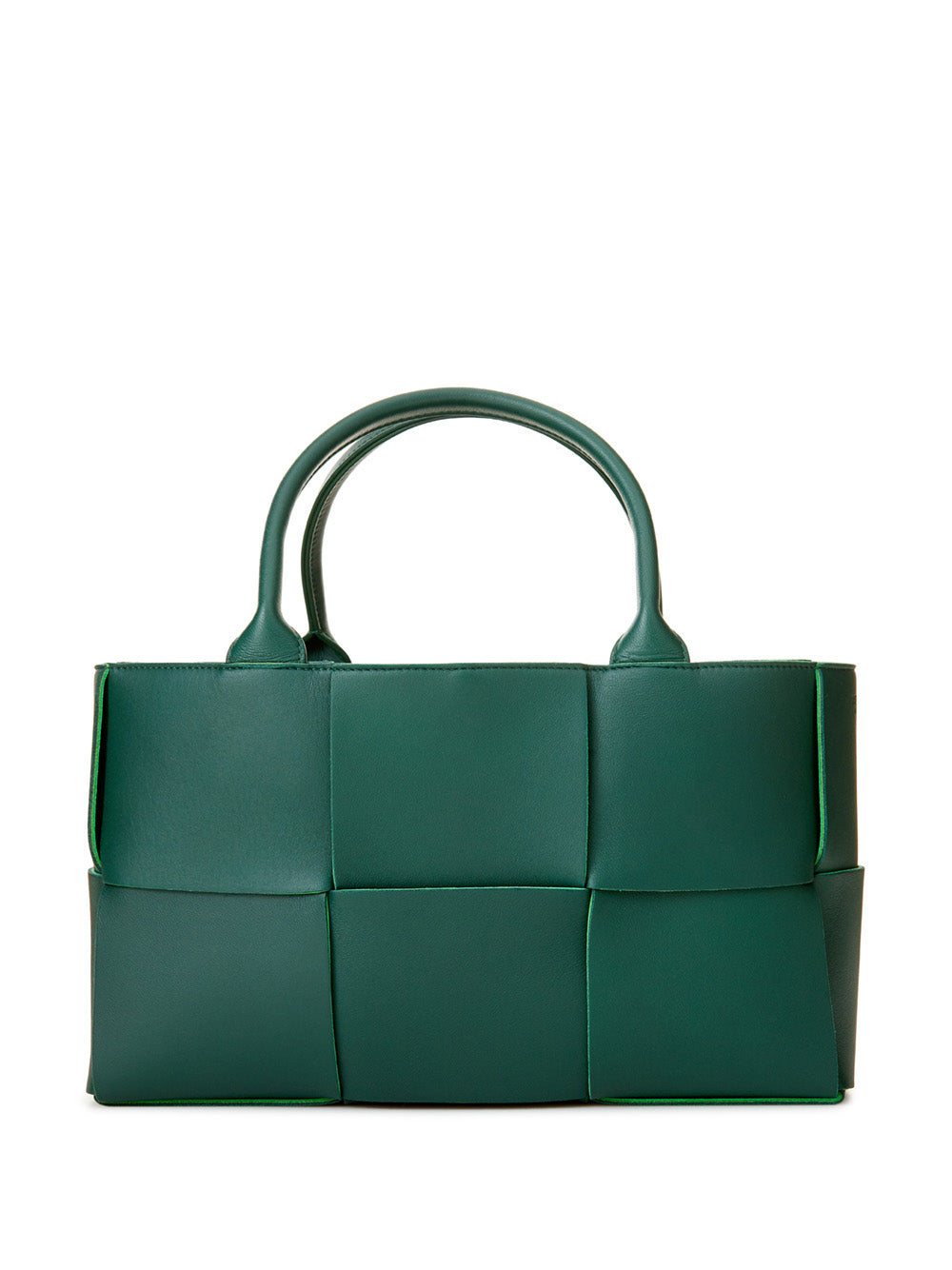 Bottega Veneta Elegant Green Leather Tote Arco Bag