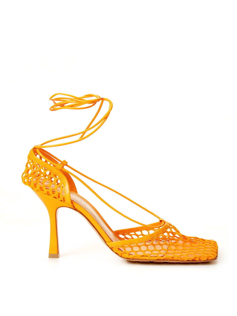 Bottega Veneta Elegant Orange Leather-Trimmed Pumps