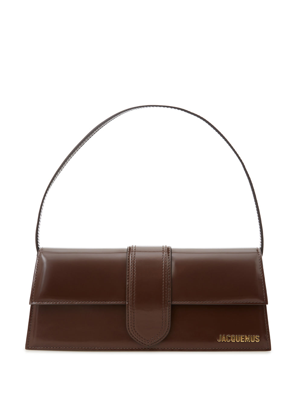 Jacquemus Elegant Brown Patent Leather Shoulder Bag