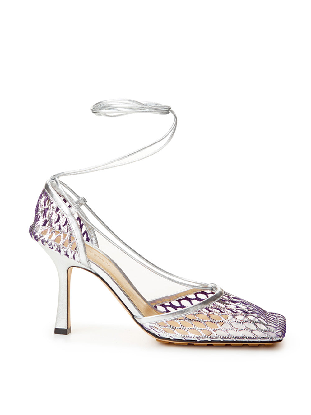 Bottega Veneta Elegant Silver Stretch Leather Pumps