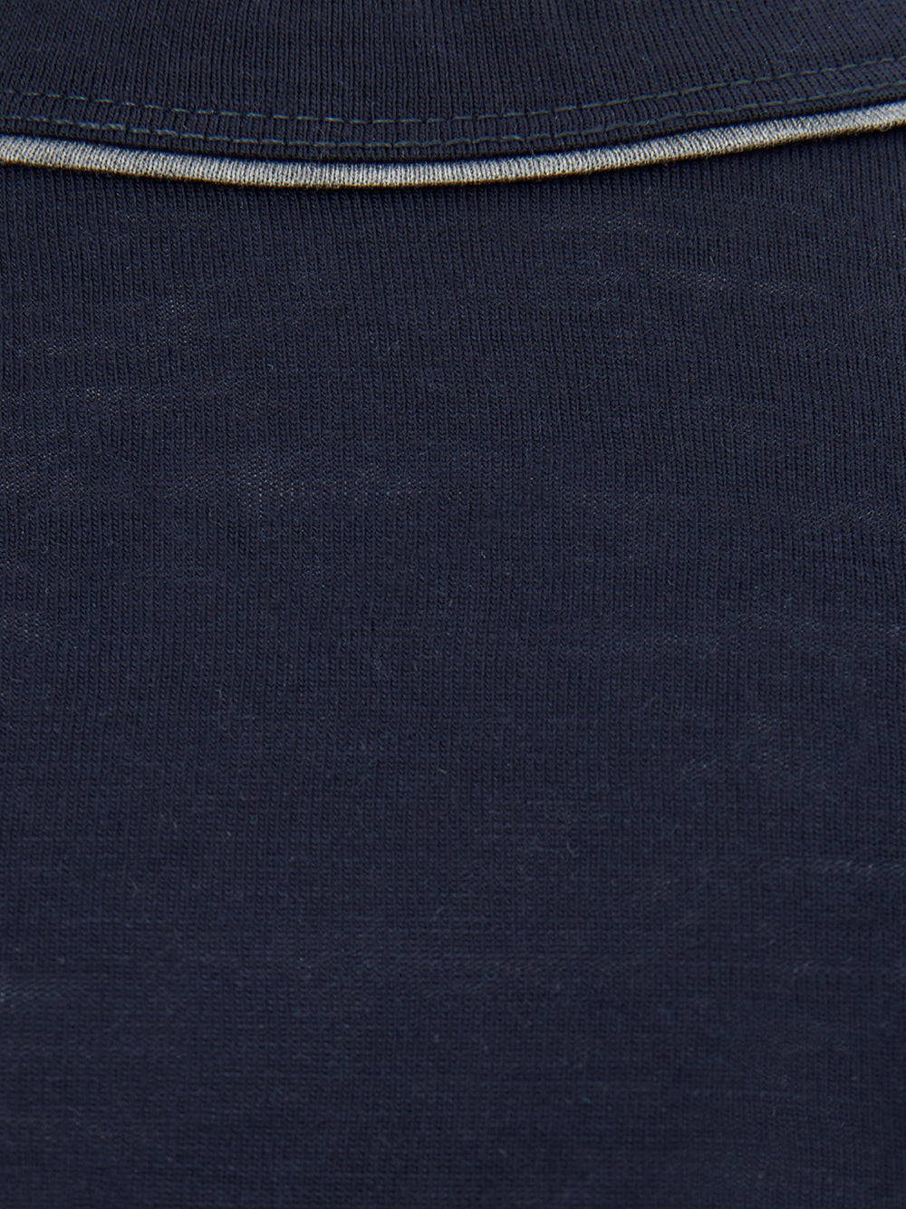 Gran Sasso Elegant Blue Wool Tee with Piping Detail