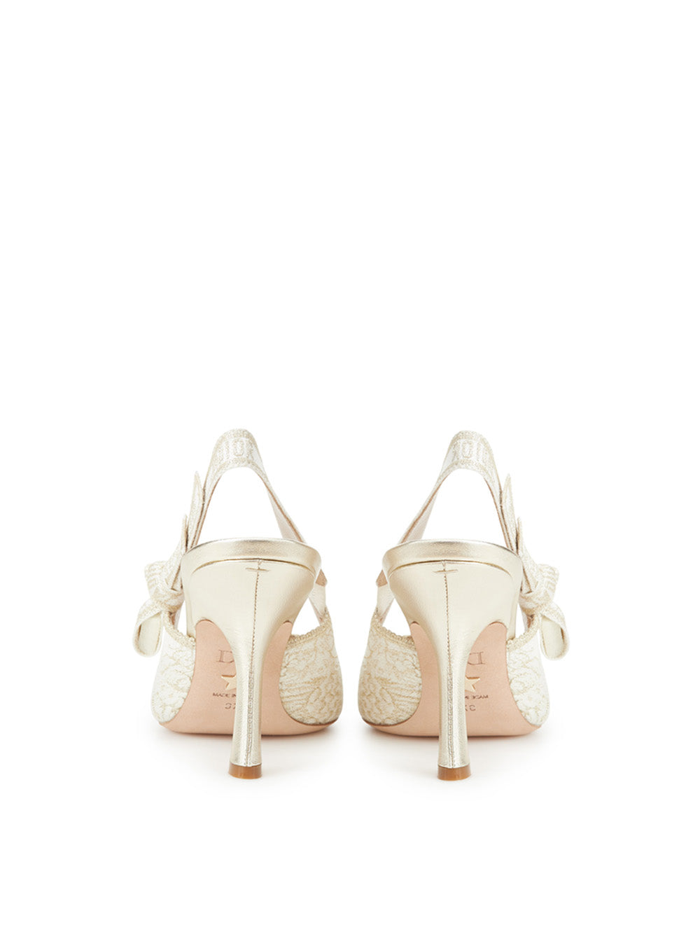 Dior Elegant Ivory Slingback Pumps with Embroidery