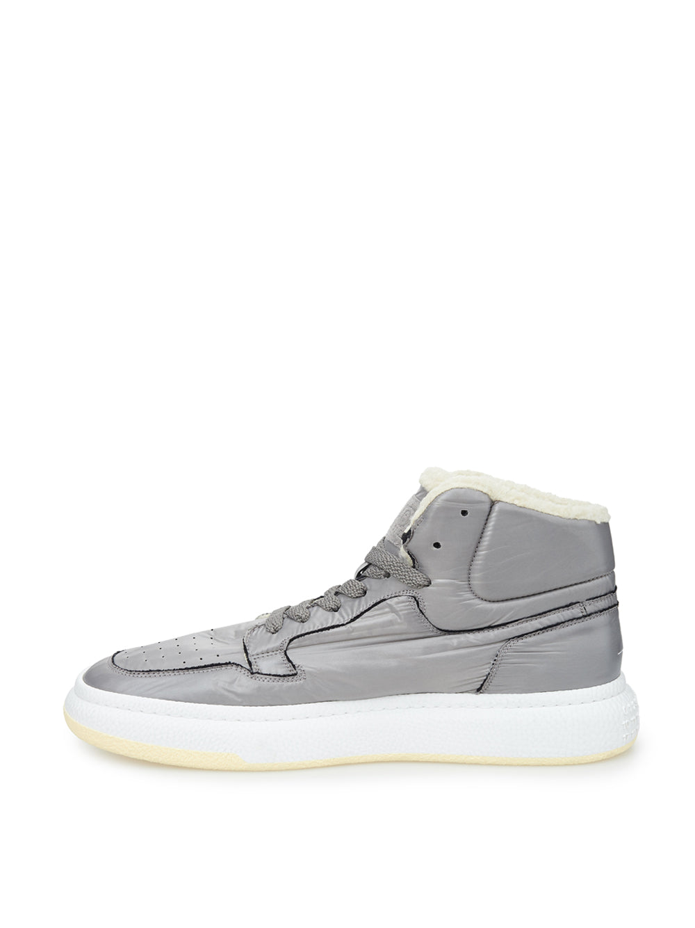 MM6 Maison Margiela Elevated Grey High-Top Fur-Lined Sneakers