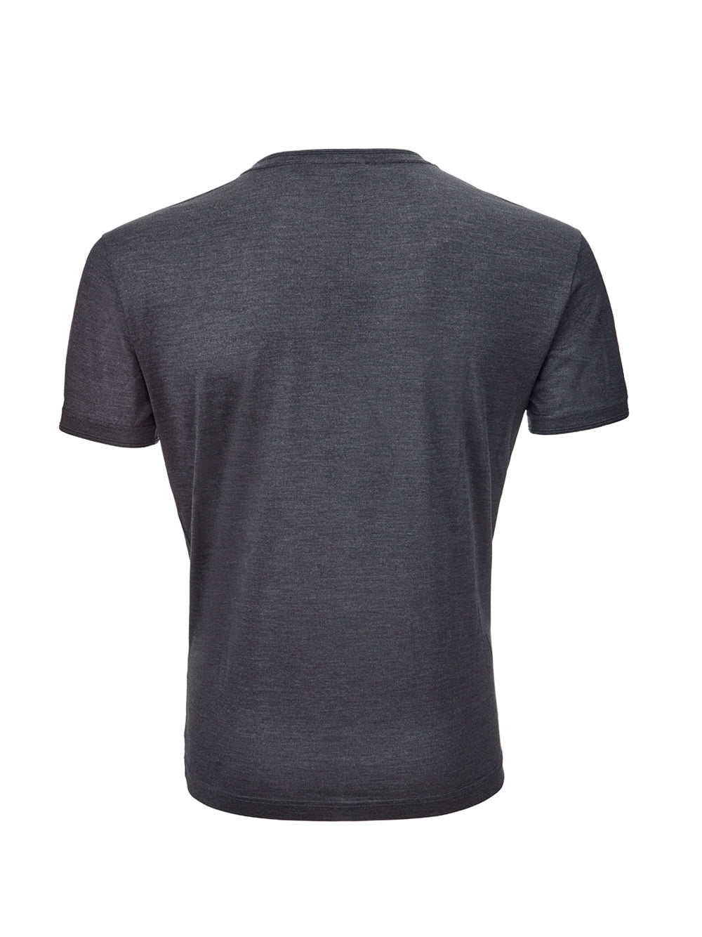 Dolce & Gabbana Elegant Dark Grey Silk V-Neck T-Shirt