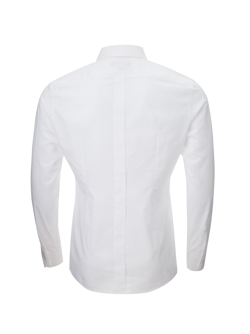 Dolce & Gabbana Elegant White Cotton Micro Honeycomb Shirt