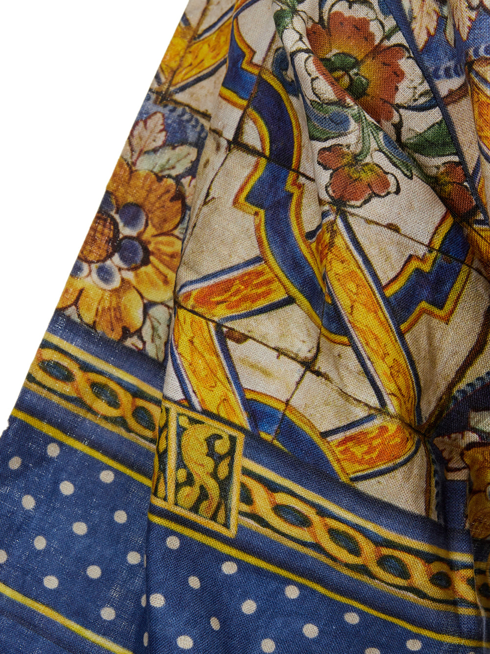 Dolce & Gabbana Chic Multicolor Maiolica Linen Tunic