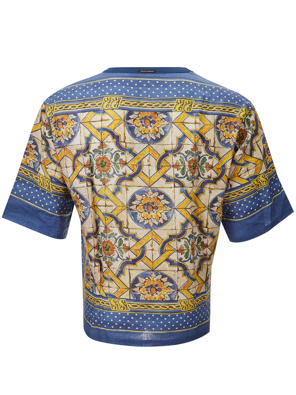 Dolce & Gabbana Chic Multicolor Maiolica Linen Tunic