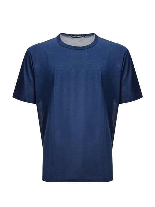 Dolce & Gabbana Elegant Blue Silk Men's T-Shirt