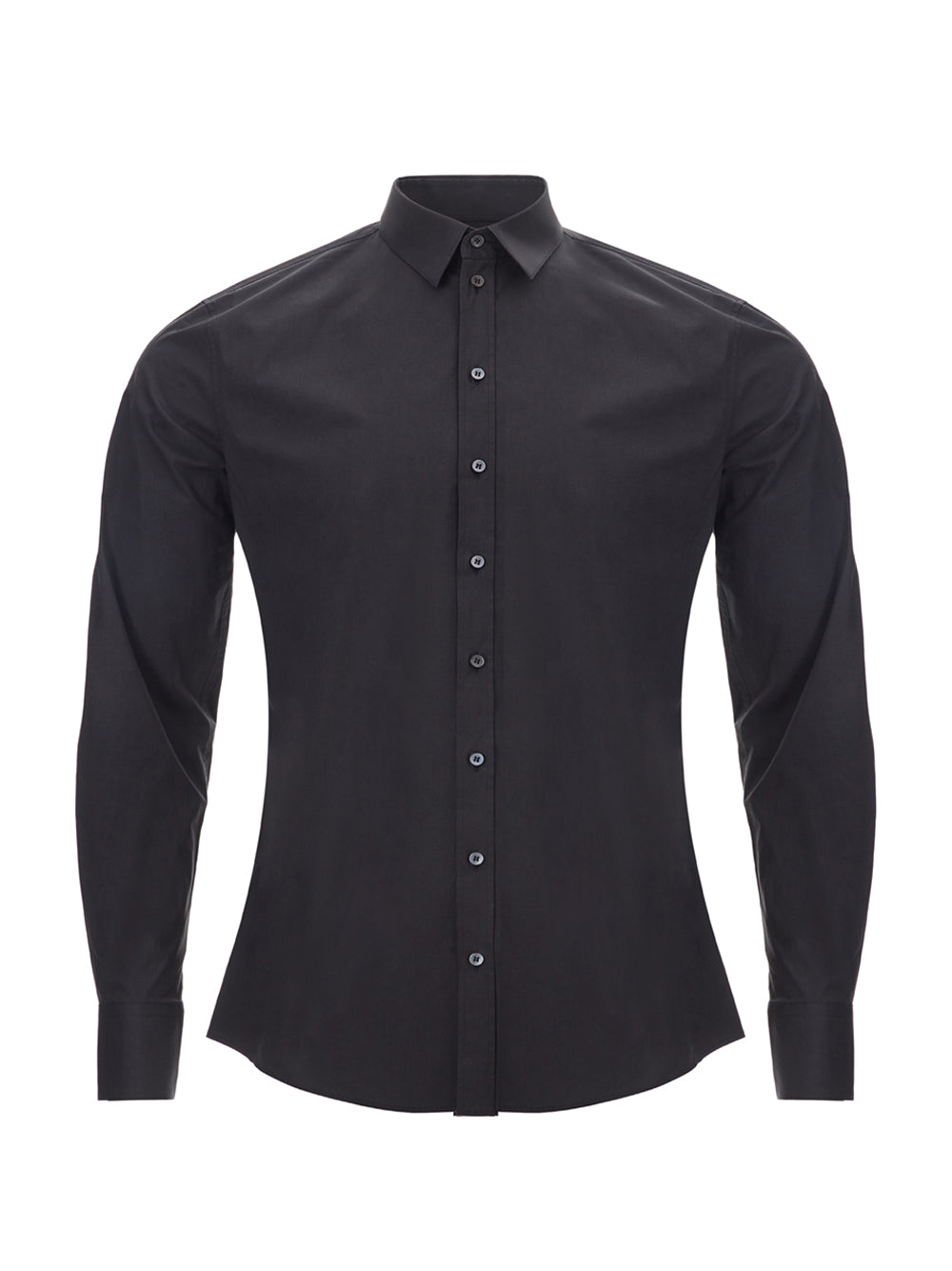 Dolce & Gabbana Sleek Black Cotton Stretch Slim Fit Shirt