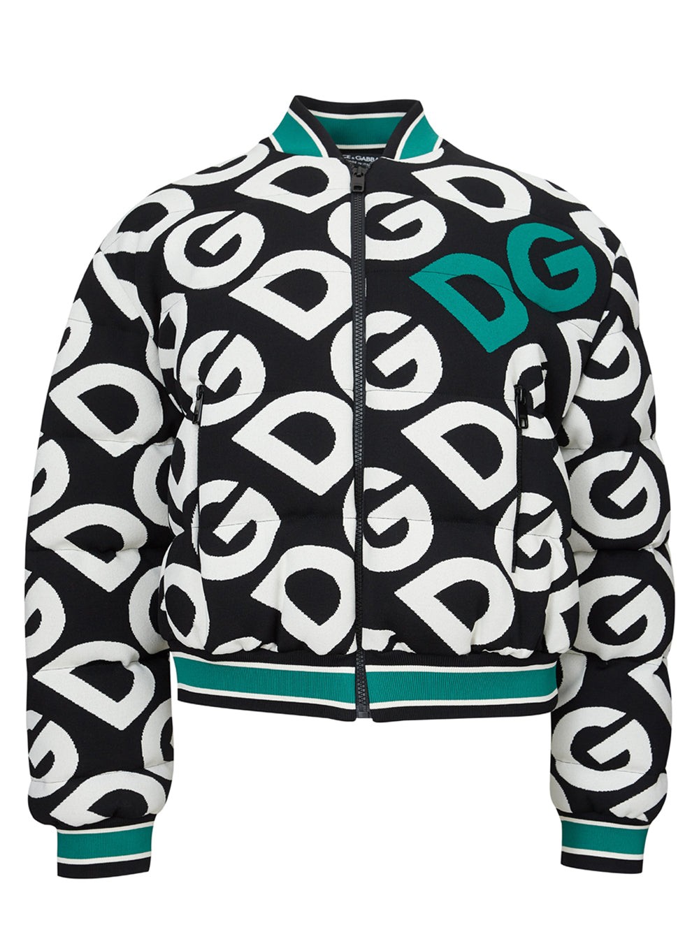 Dolce & Gabbana Elegant Black and White Quilted Bomber Jacket