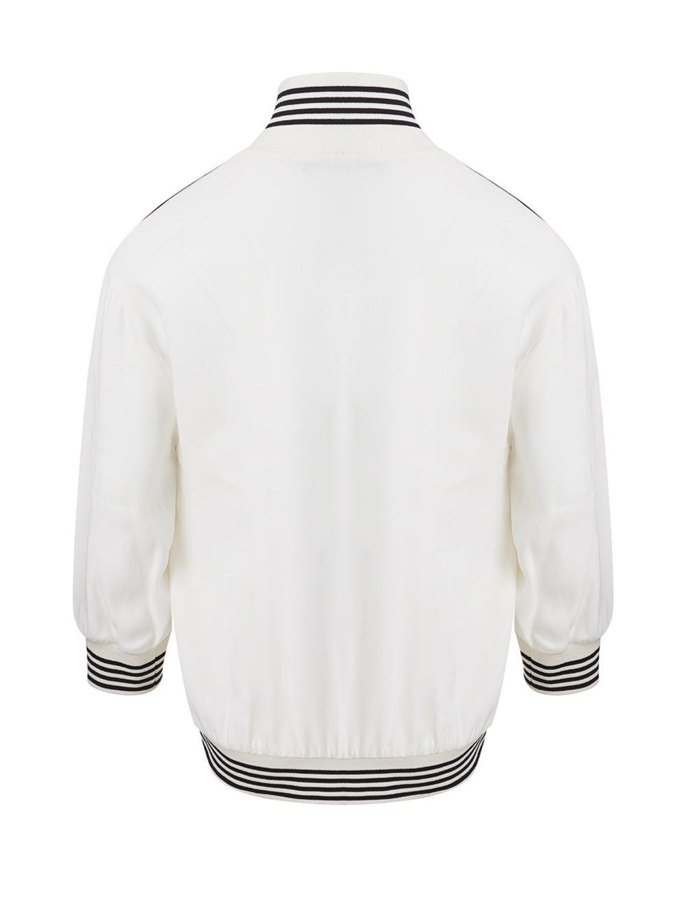 Dolce & Gabbana Elegant White Embroidered Zip Sweatshirt