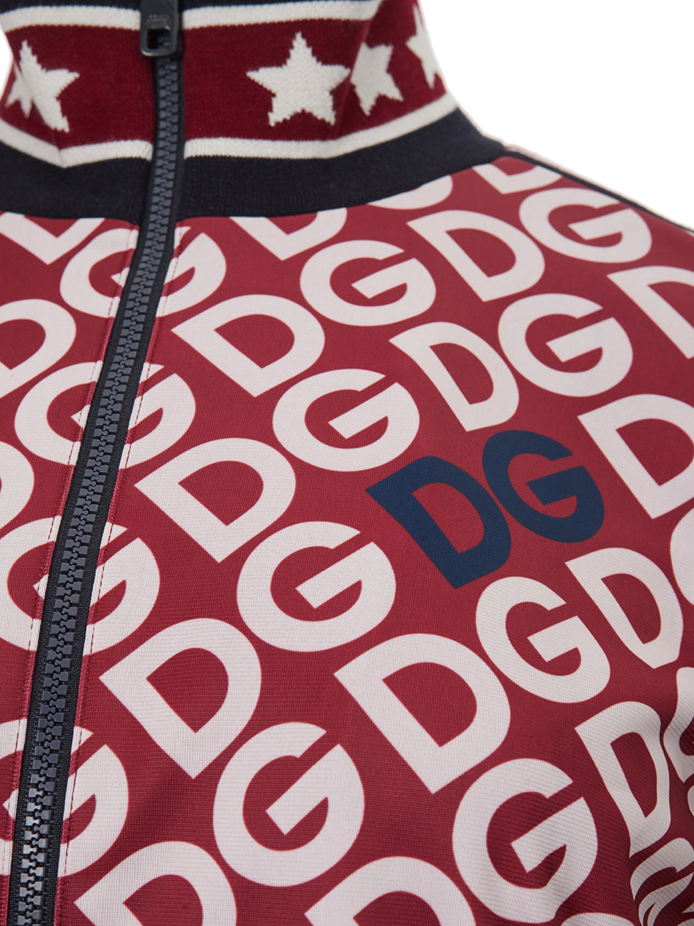 Dolce & Gabbana Elegant Red Logo Zip Sweatshirt