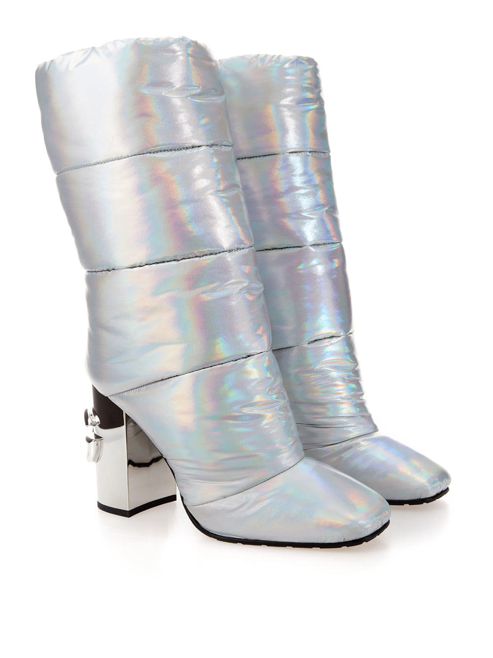 Dolce & Gabbana Silver Quilted Glamour Ankle Boots