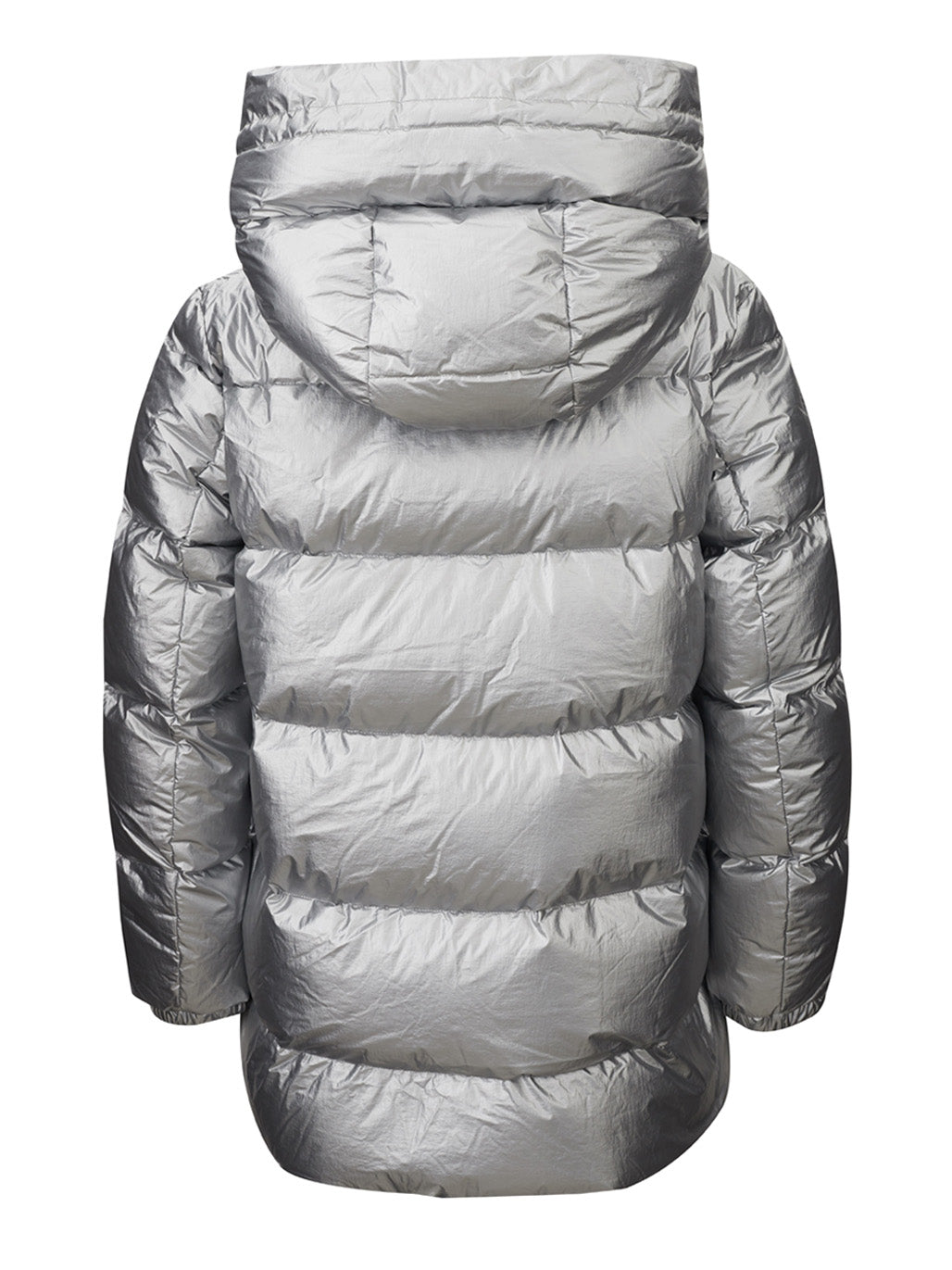 Add Chic Chrome Silver Quilted Puffy Jacket