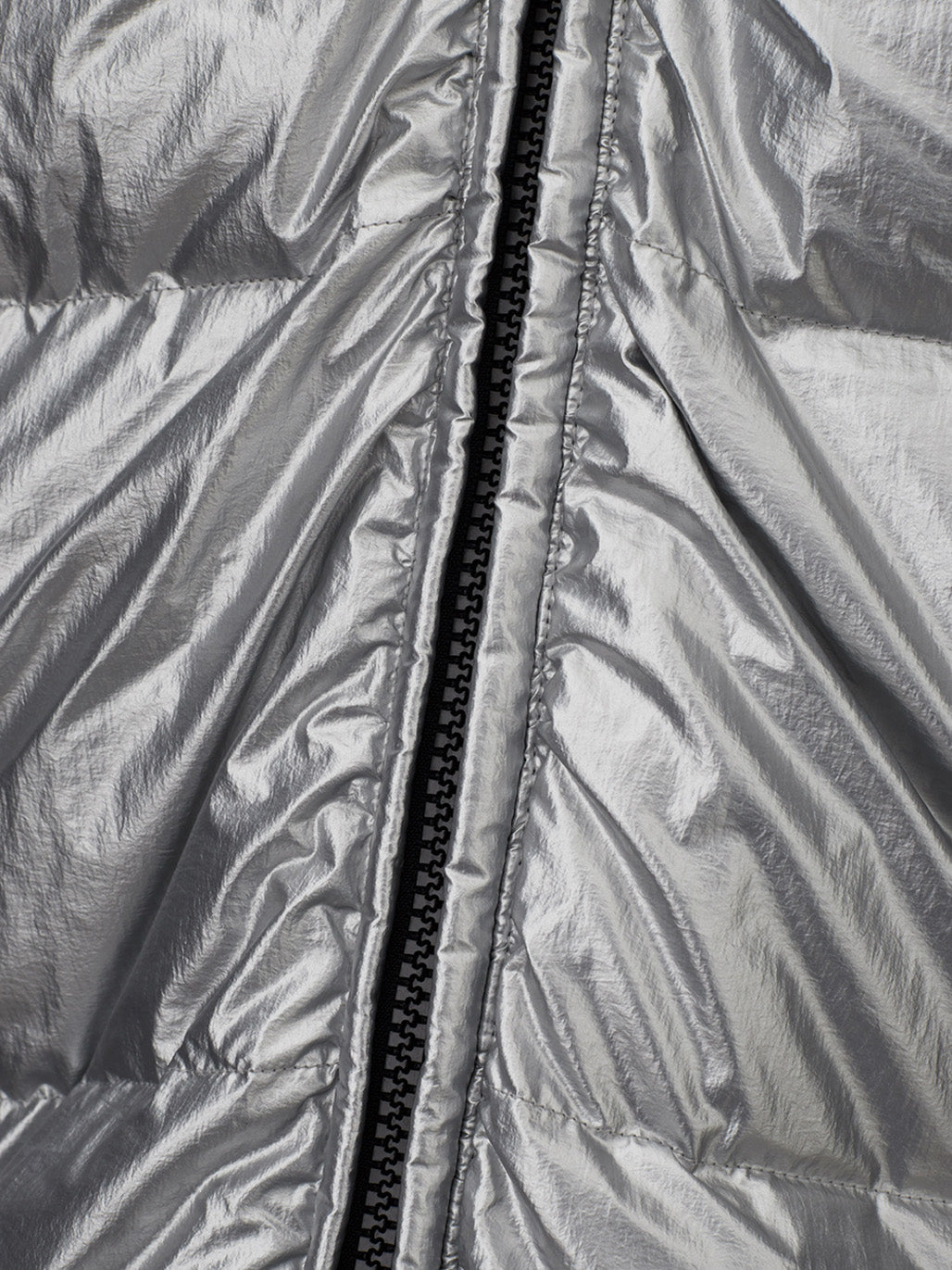 Add Chic Chrome Silver Quilted Puffy Jacket