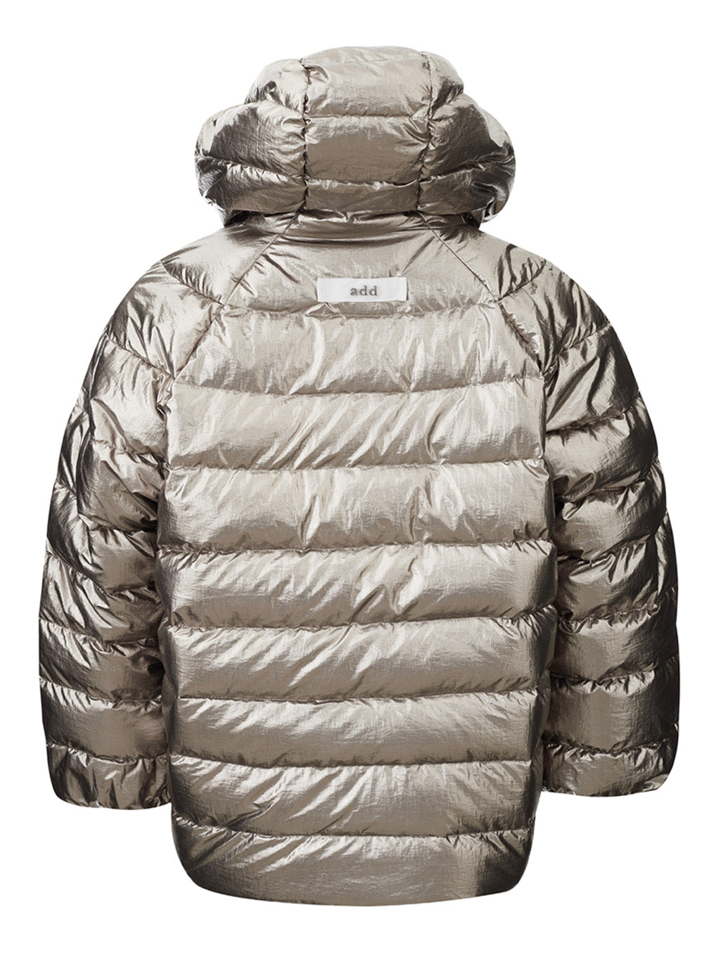 Add Elegant Silver Quilted Puffy Jacket Overfit Design