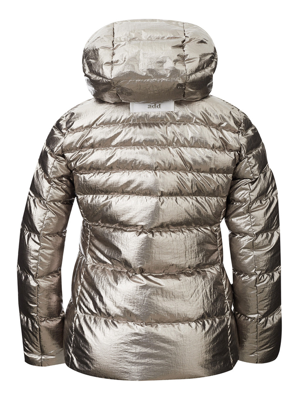 Add Elegant Silver Quilted Jacket with Detachable Hood