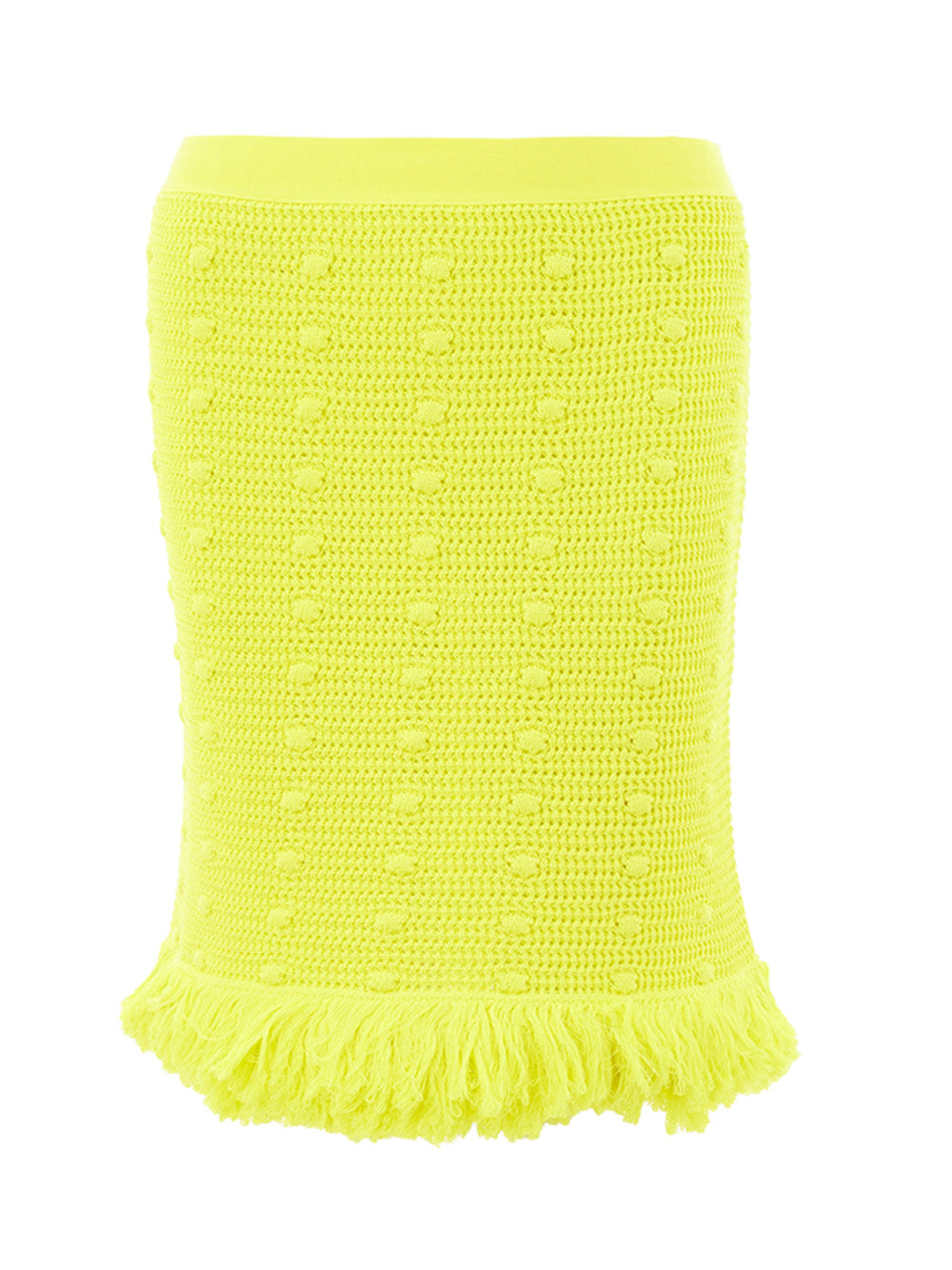 Bottega Veneta Radiant Yellow Fringed Pencil Skirt