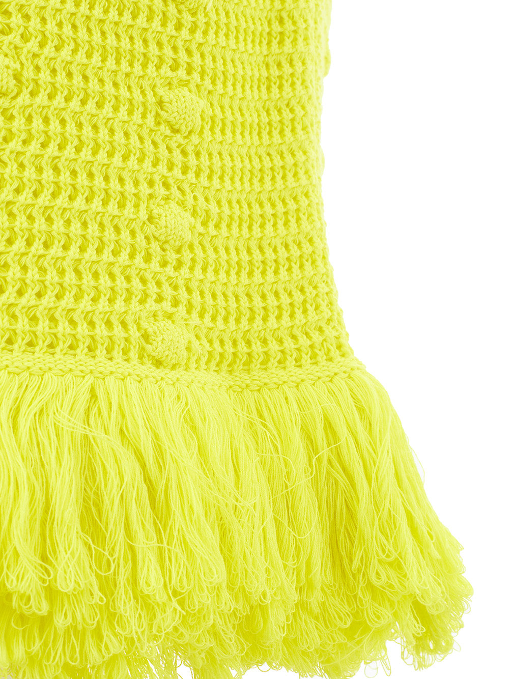 Bottega Veneta Radiant Yellow Fringed Pencil Skirt