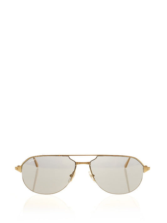 Cartier Elegant Gold-Tone Pilot Sunglasses