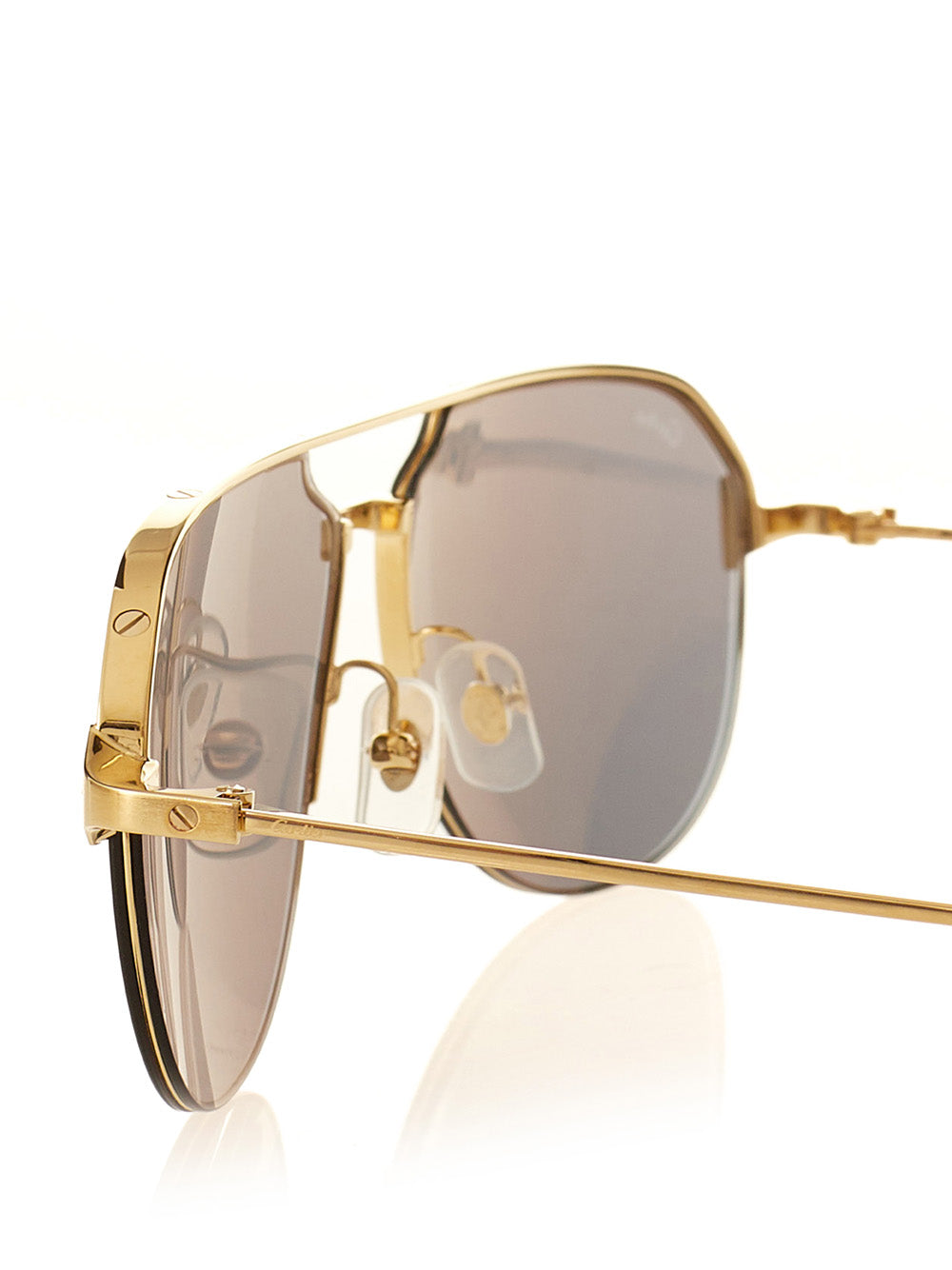 Cartier Elegant Gold-Tone Pilot Sunglasses