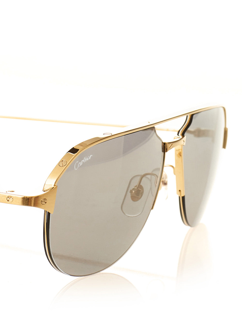 Cartier Elegant Gold-Tone Pilot Sunglasses