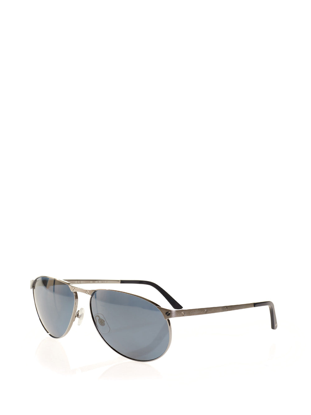 Cartier Elegant Silver-Tone Pilot Sunglasses