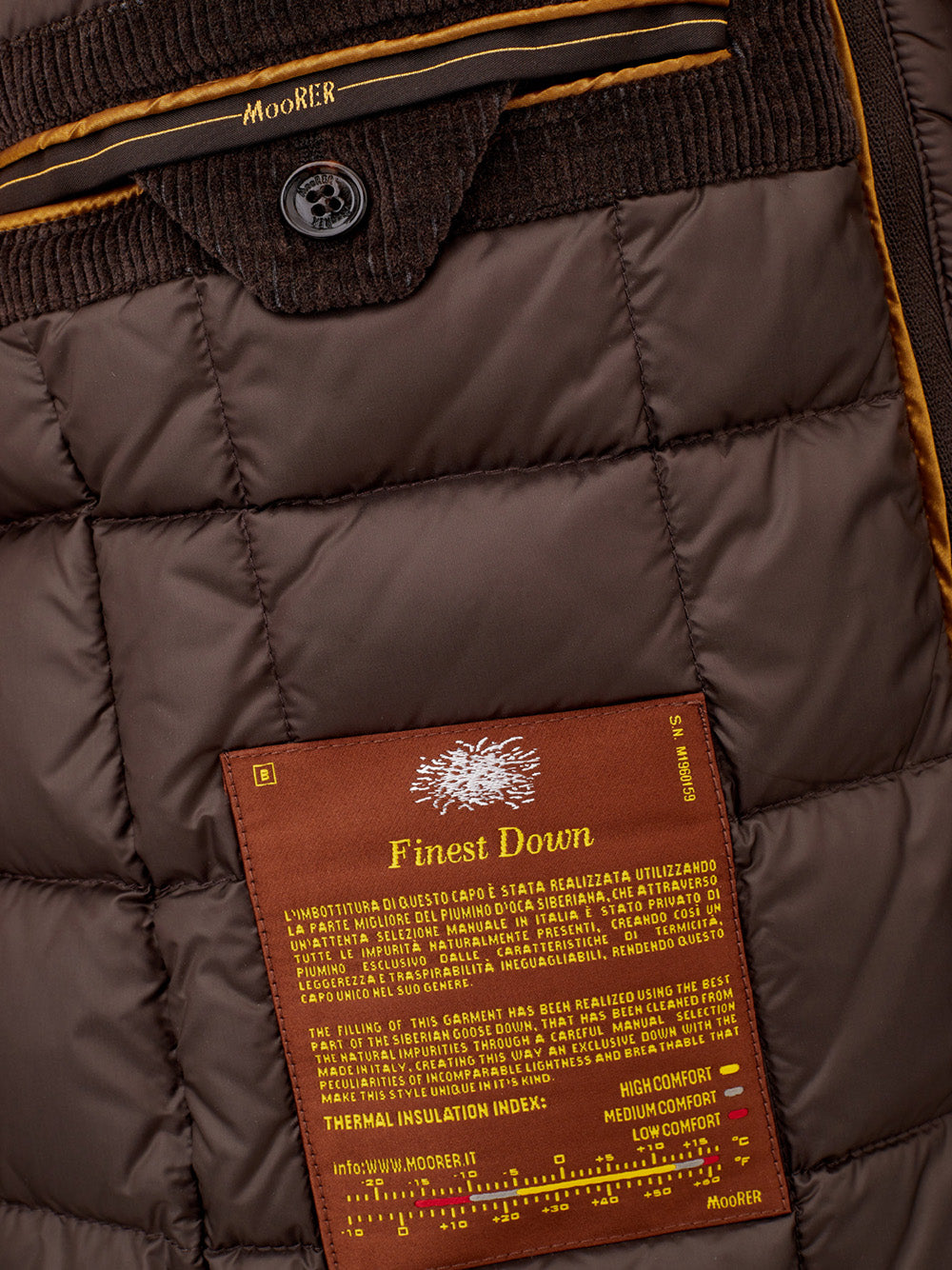 MooRER Elegant Corduroy Quilted Brown Jacket