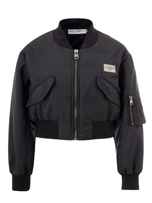 Dolce & Gabbana Chic Cropped Quilted Bomber Jacket