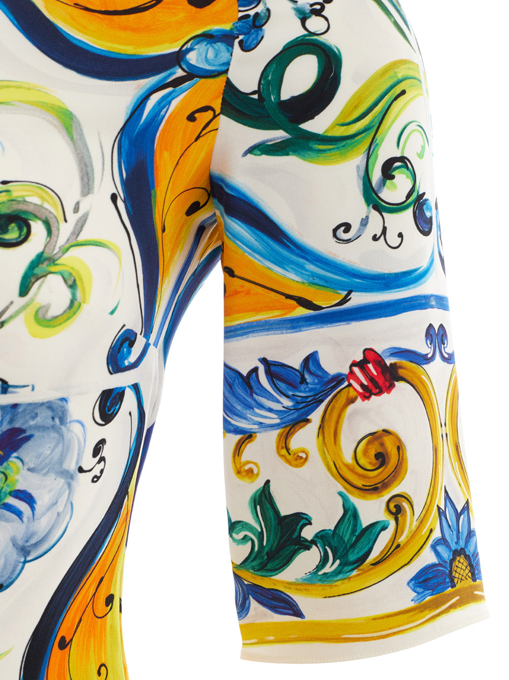 Dolce & Gabbana Elegant Maiolica Print Silk Top