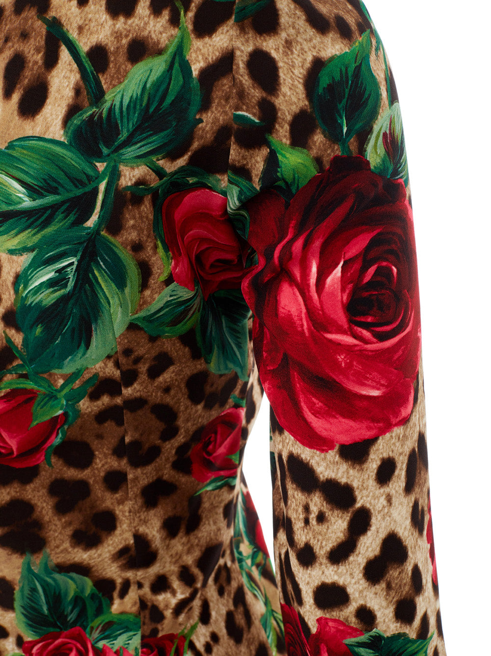 Dolce & Gabbana Elegant Leopard Print Silk Top with Rose Detail