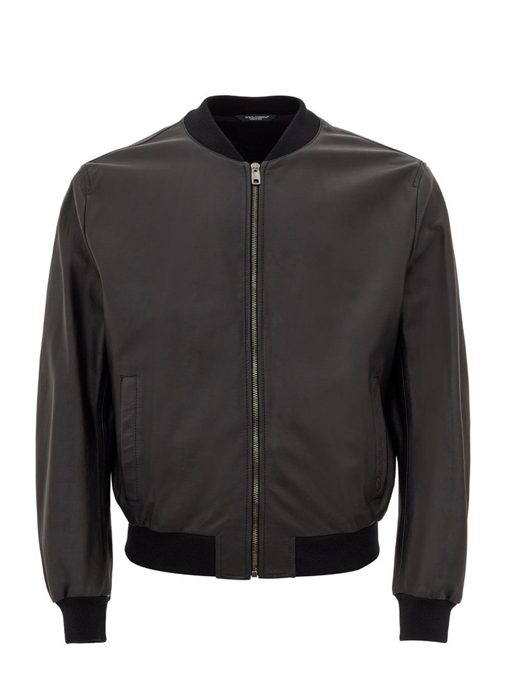 Dolce & Gabbana Elegant Slim Fit Leather Bomber Jacket