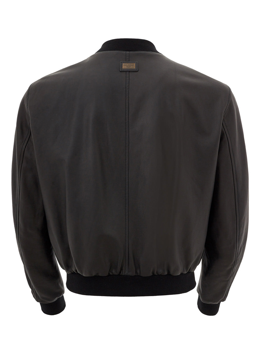 Dolce & Gabbana Elegant Slim Fit Leather Bomber Jacket