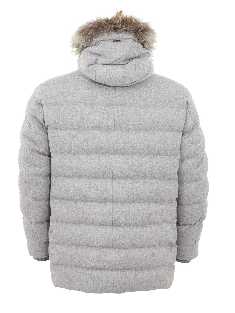 Herno Elegant Quilted Grey Cashmere Blend Jacket