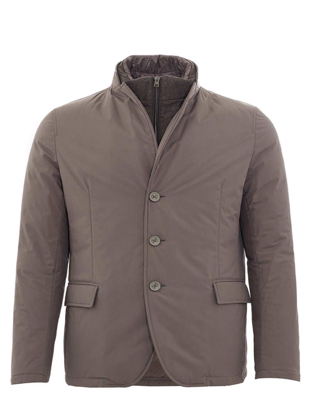 Herno Elegant Dove Grey Quilted Jacket