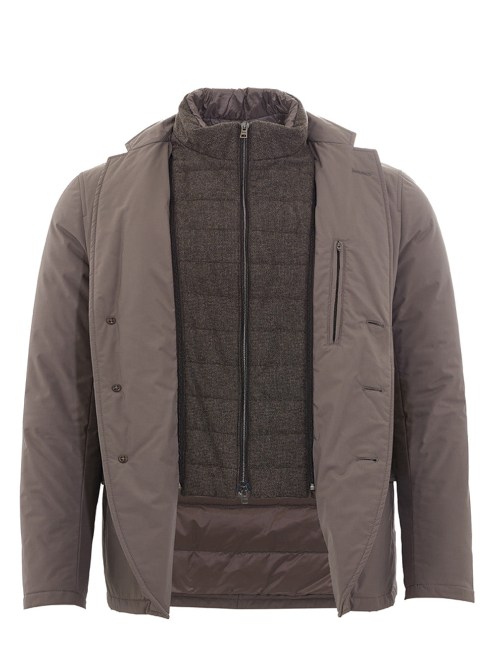 Herno Elegant Dove Grey Quilted Jacket