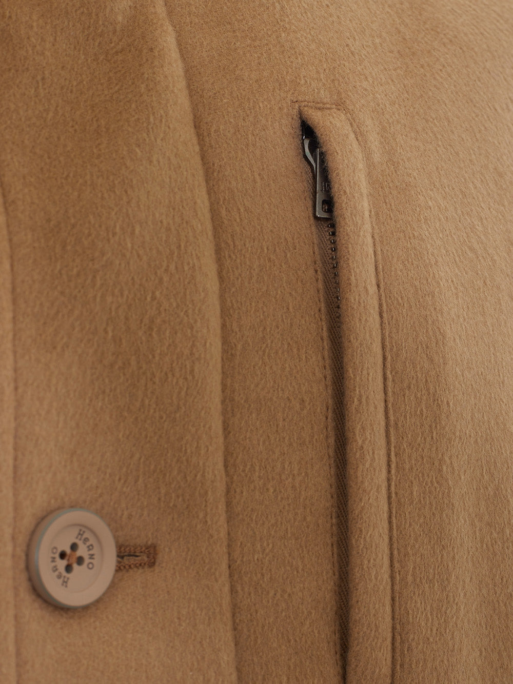 Herno Elegant Cashmere Jacket with Fur Collar