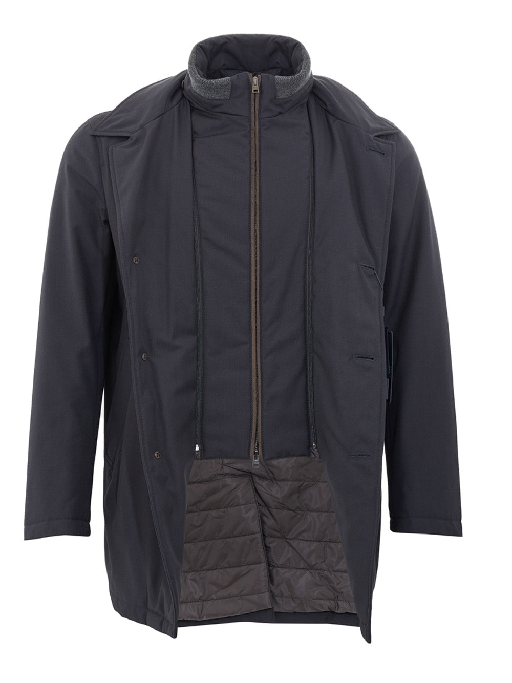 Herno Elegant Quilted Grey Trench - Timeless Elegance