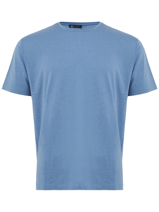 Colombo Elegant Light Blue Silk Blend T-Shirt