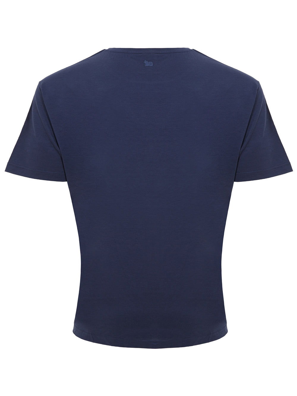 Colombo Elegant Blue Ink Cotton-Silk Blend Tee