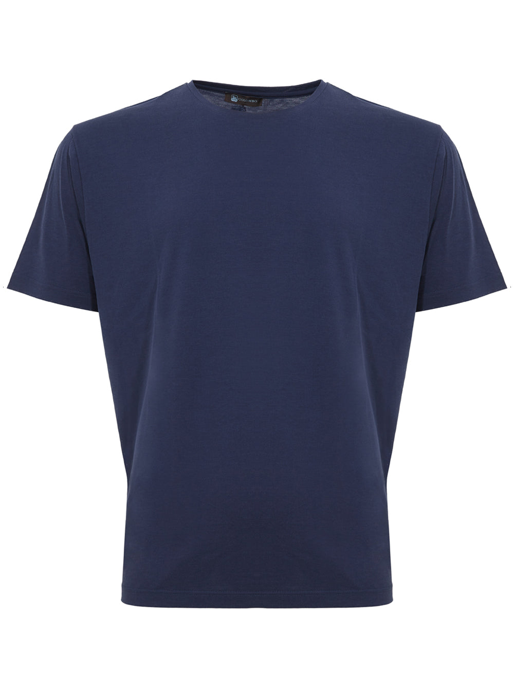 Colombo Elegant Blue Ink Cotton-Silk Blend Tee