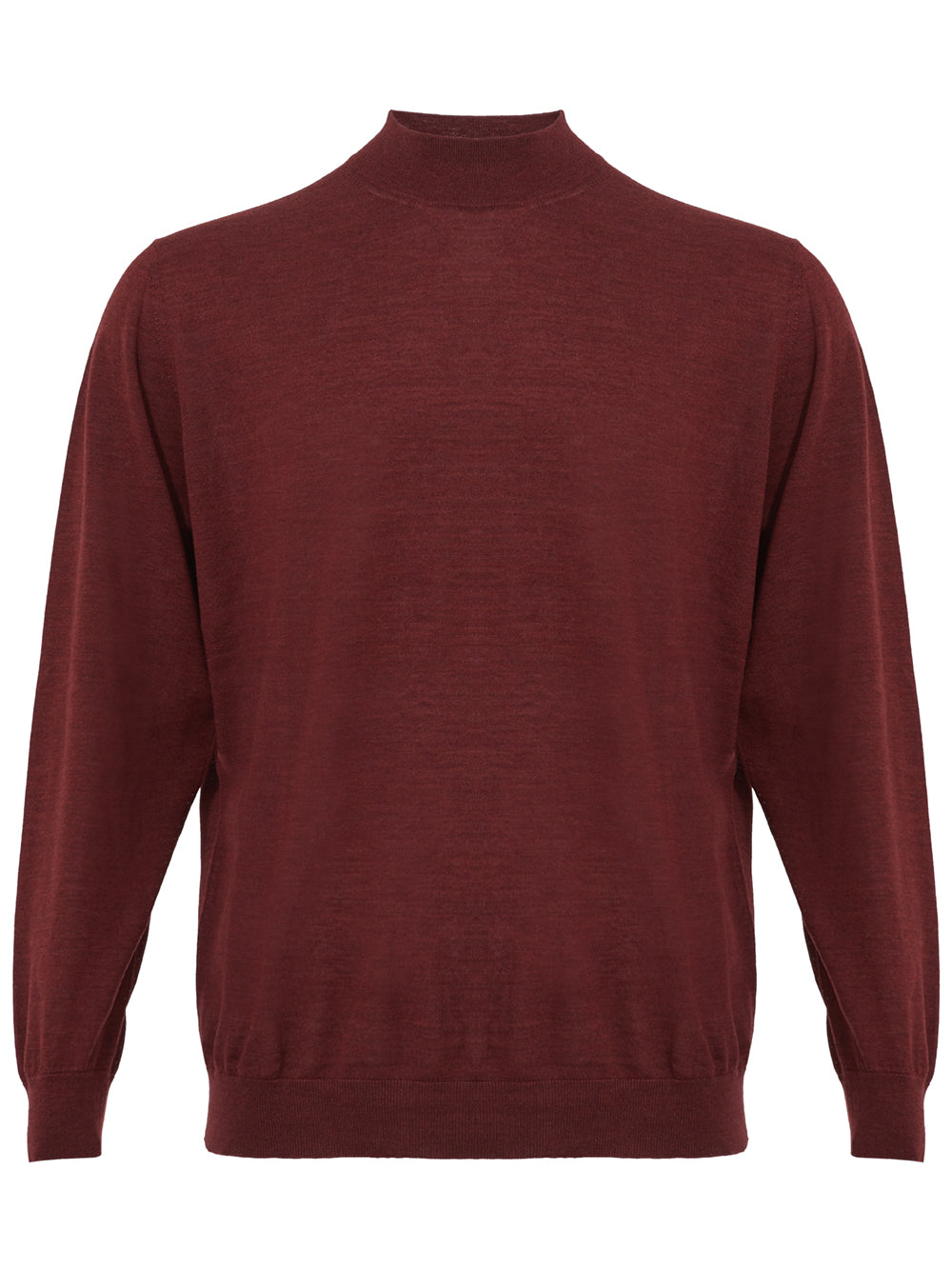 Colombo Bordeaux Mock Neck Cashmere Silk Blend Sweater