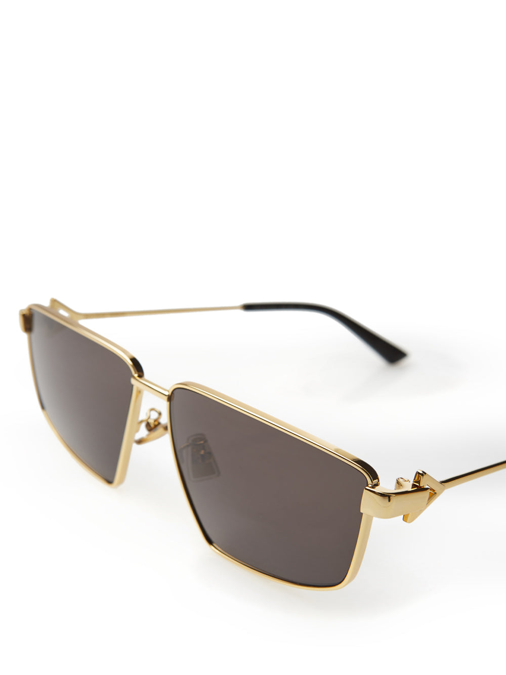 Bottega Veneta Elegant Gold Metal Squared Sunglasses