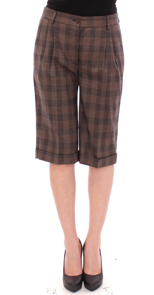 Dolce & Gabbana Elegant Brown Wool Blend Shorts