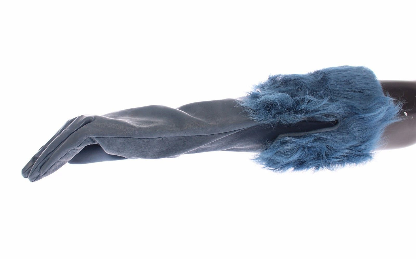 Dolce & Gabbana Elegant Blue Lambskin Leather Gloves