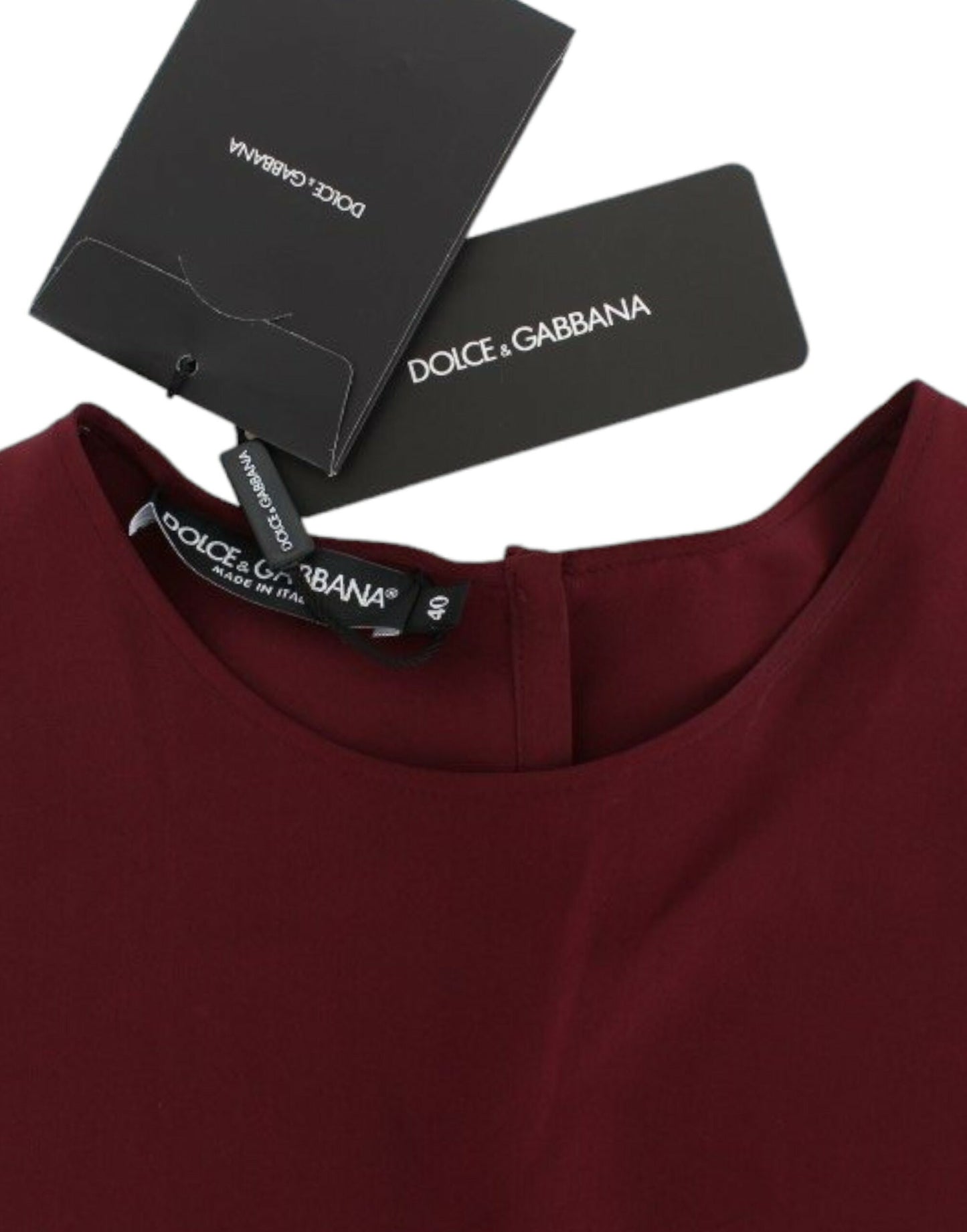 Dolce & Gabbana Red 3/4 sleeve silk blouse