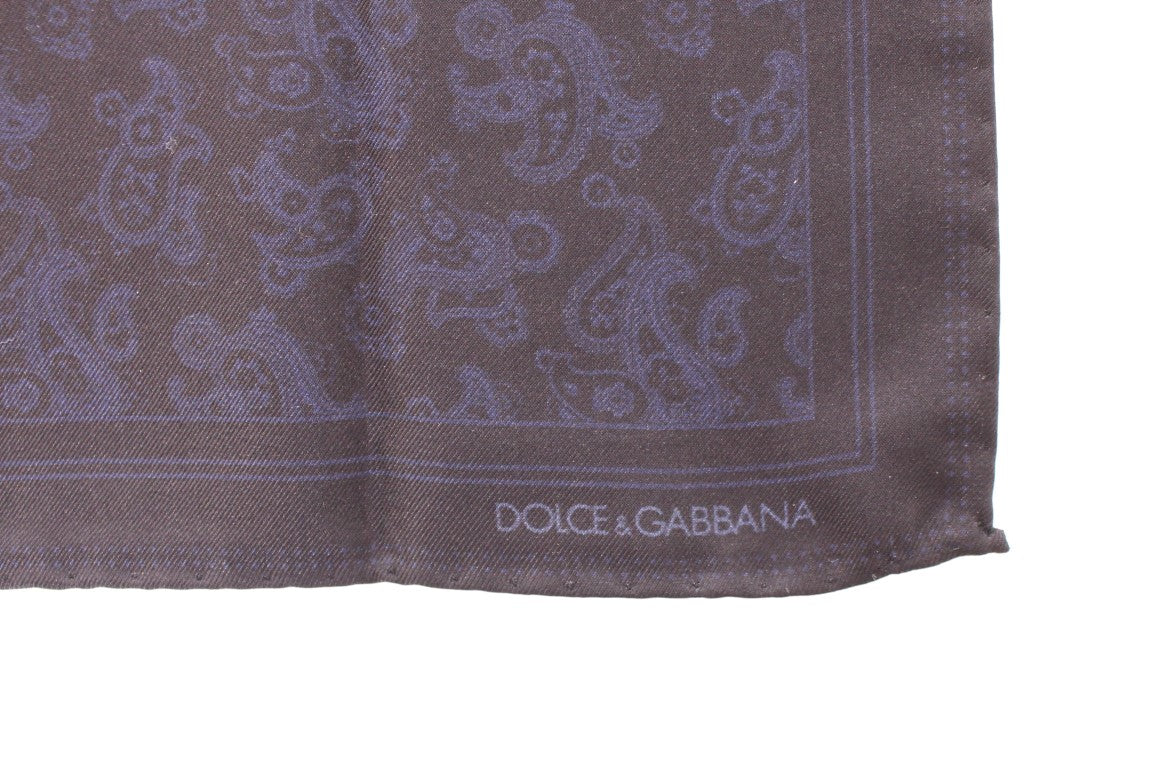 Dolce & Gabbana Elegant Blue Baroque Silk Handkerchief